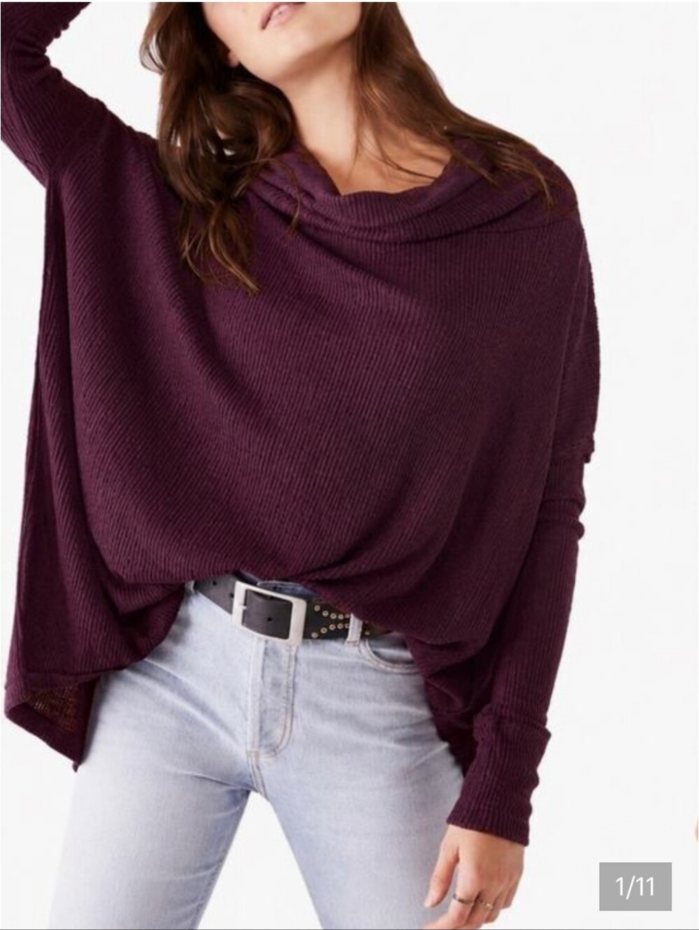 Lucky Brand Thermal Cowl Neck Top